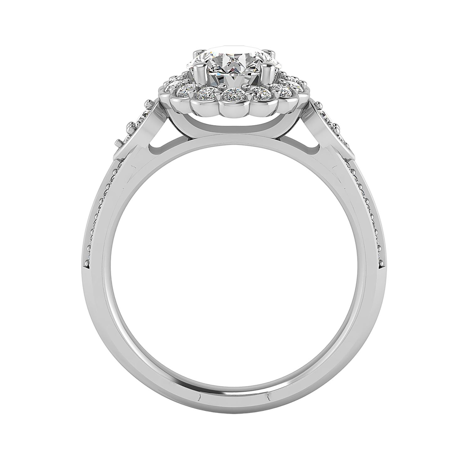 Phoenix Floral Halo Engagement Ring